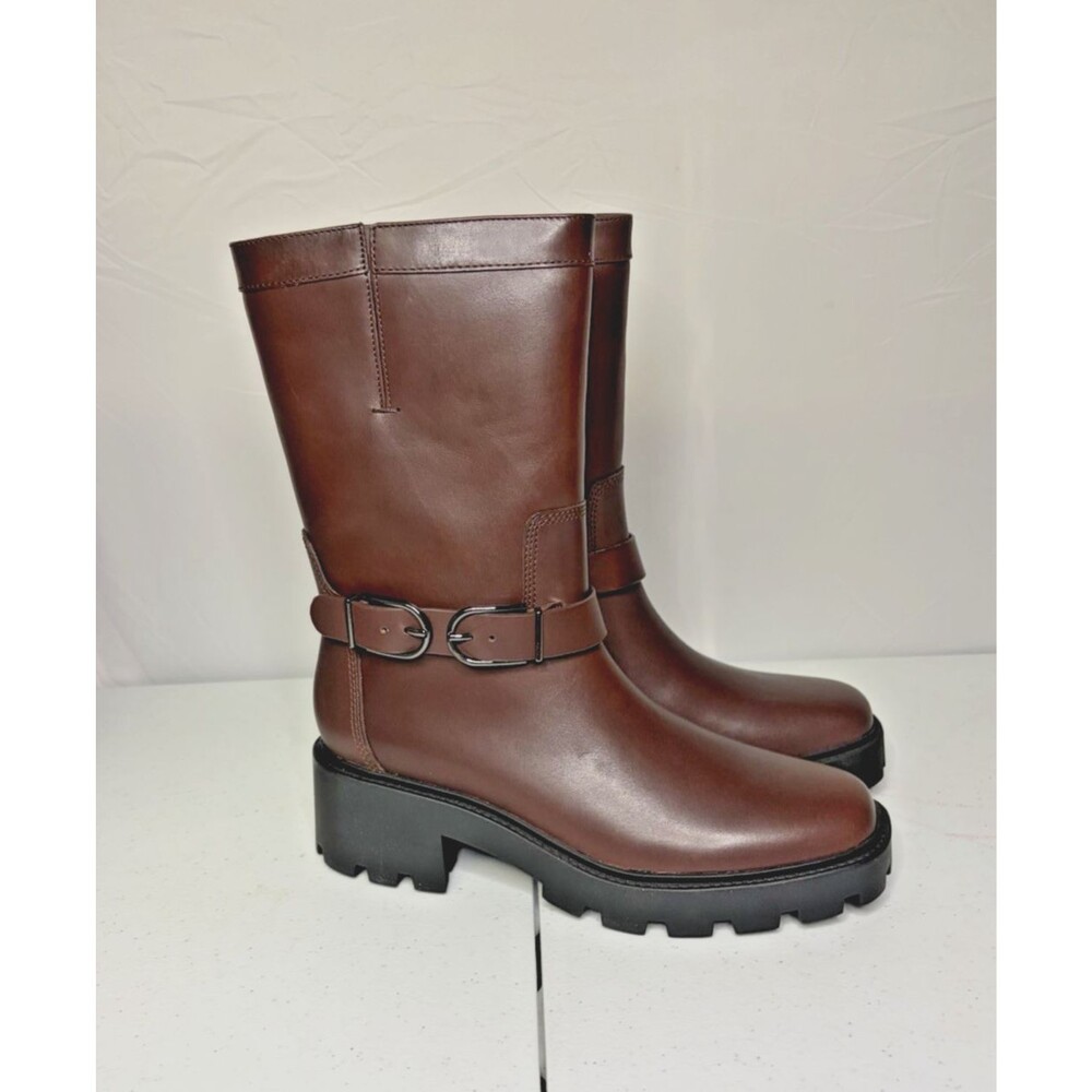 Franco Sarto ElleMid Shaft Lug Sole Leather Boot Women's Size 8.5 M New in Box
